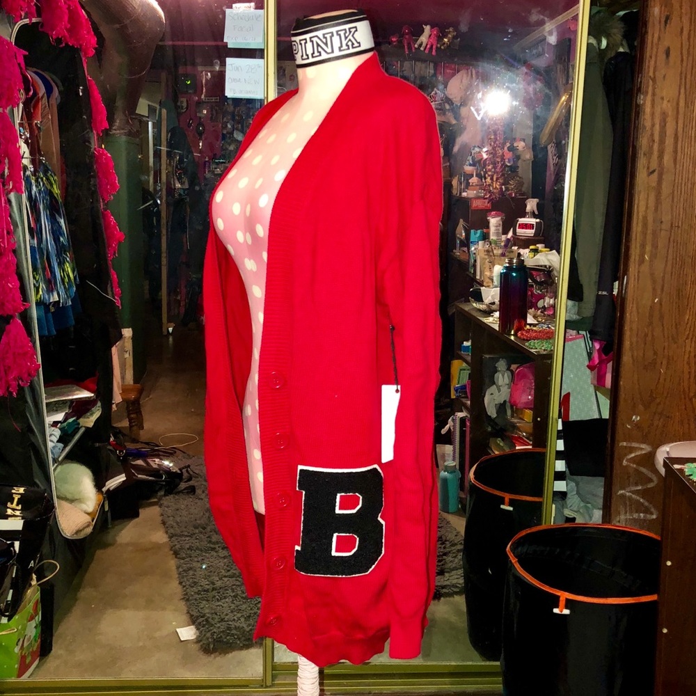 Thick red cardigan